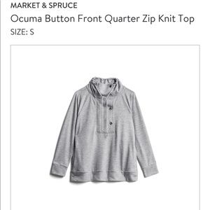 Market & Spruce Ocuma Button Front Qtr ZIP Knit